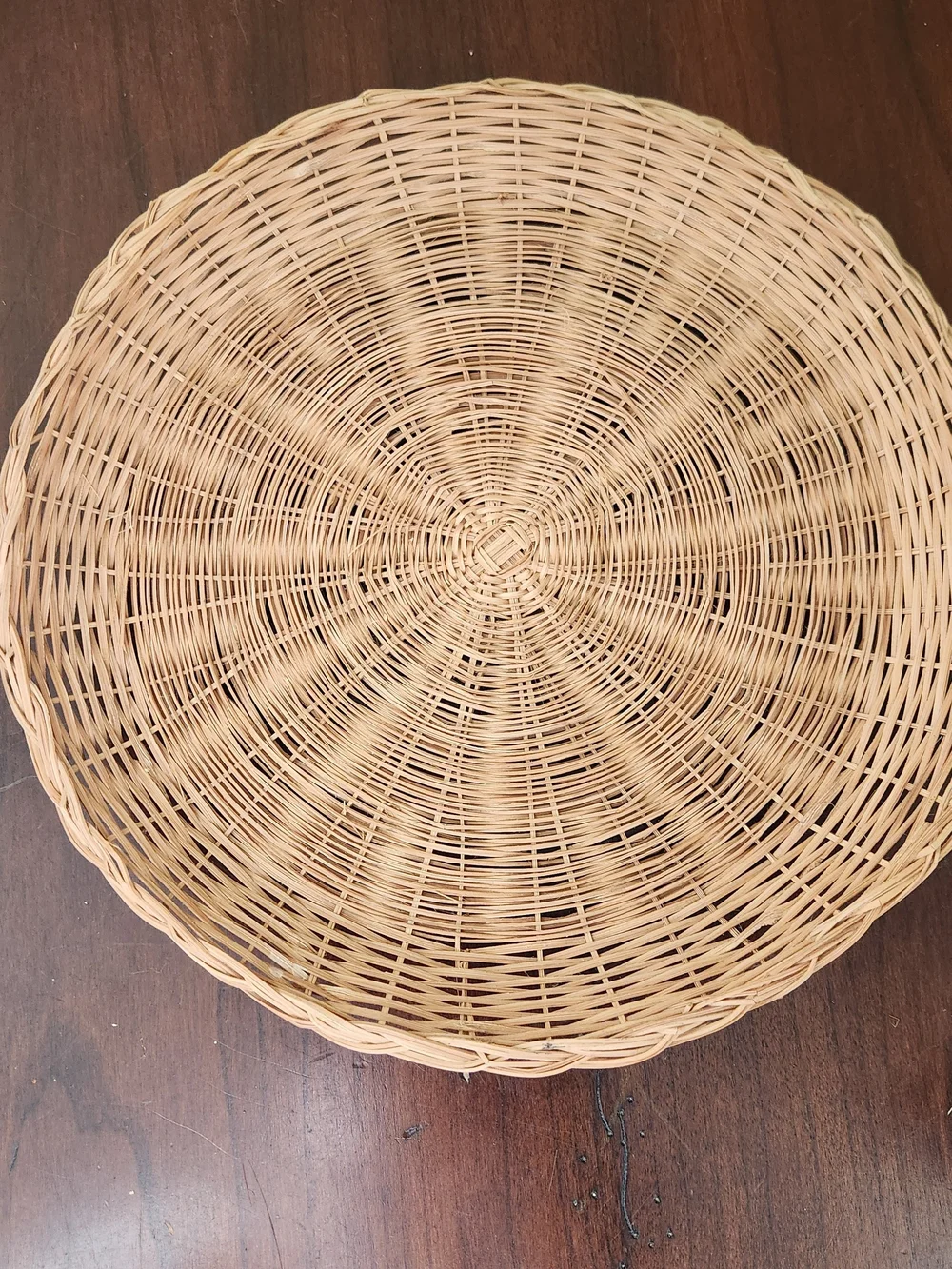 Vintage Set 6 10 Inch Wicker Paper Plate Holders Chargers Basket Trays Picnic
